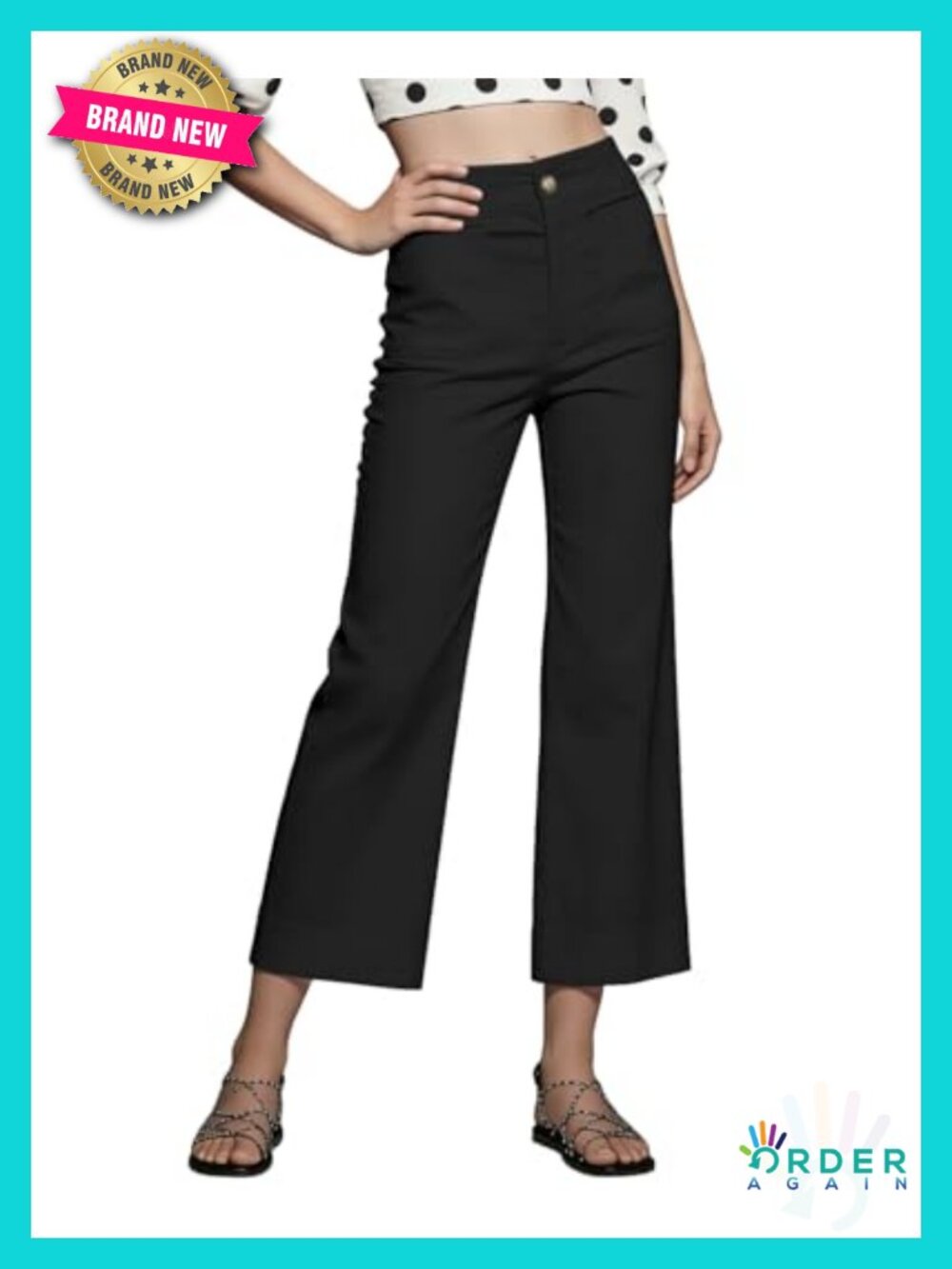 High Waisted Stretchy Wide Leg Capri Pants for Women Work Business Casual